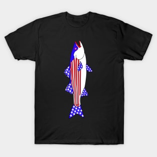 American Flag Striped bass The American Striper T-Shirt